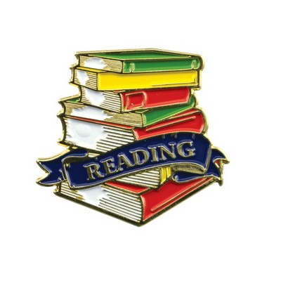 Bright Gold Educational Reading Lapel Pin (1-1/8")