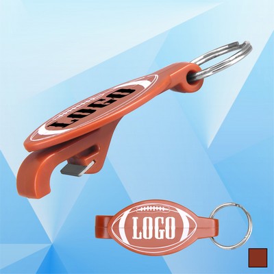 Rugby Pattern Bottle Opener w/Key Tag