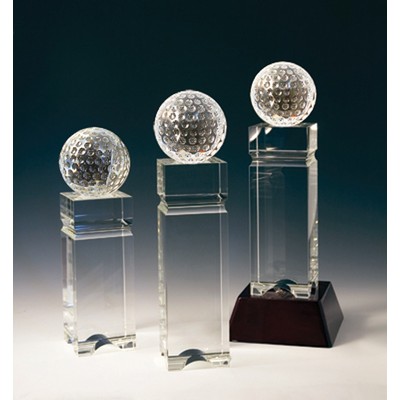 Golf Tower Optical Crystal Award/Trophy 12"H