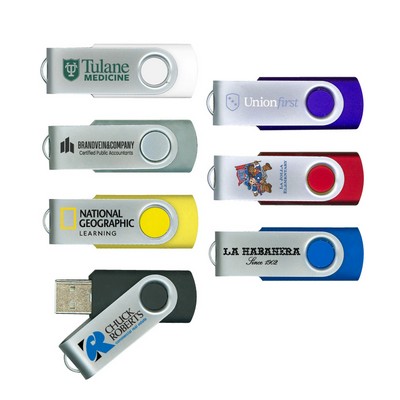 Steel Swiveling USB Flash Drive 2GB