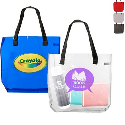 Classic Transparent Beach Tote Bag w/Handles (12" x 12")