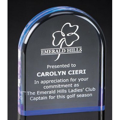 Arch Reflective Blue Acrylic Award, Medium (4"x5"x1")