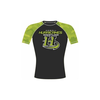 Fully sublimated short Youth sleeve rash guard