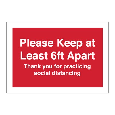 'Keep 6ft Apart' Floor Decal - 12"