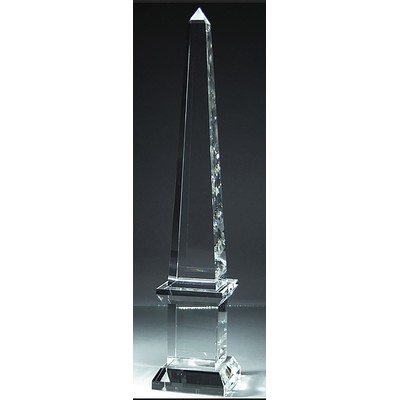 Large Crystal Tower on Clear Crystal Base, 24"H