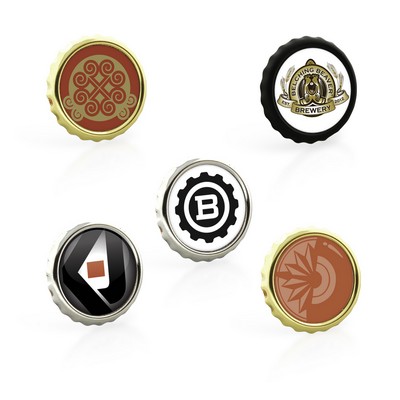 Bottle Cap Lapel Pin w/Digital Print