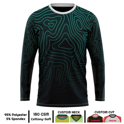 Unisex and Kids' Full Sublimation 180G Cotton-Feel Long Sleeve T-Shirt