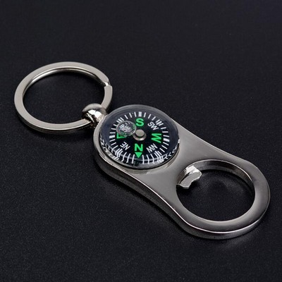 Smart Bottle Opener Compass Keychain