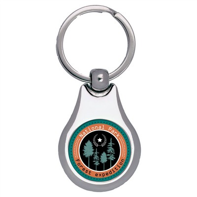 1.25" x 1.5" - Round Metal Keychain