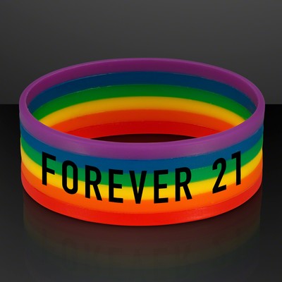 Rainbow Stretch Silicone Bracelets (NON-Light Up) - Domestic Print