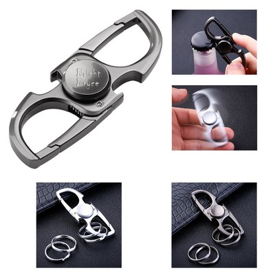 Zinc Alloy Bottle Opener Fidget Spinners Multifunction Car Keychain