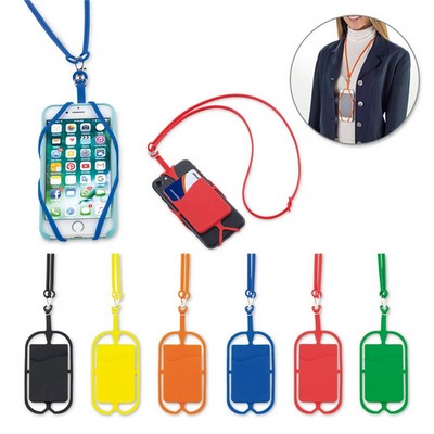 Silicone Phone Wallet with Lanyard