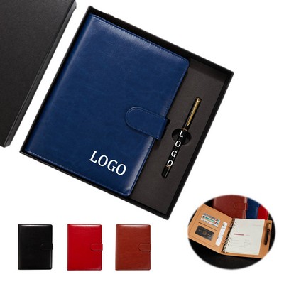 Refillable Notebook With Pen Gift Set