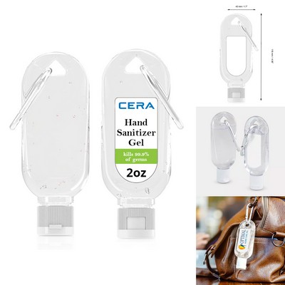 Custom Branded 2 Oz. Hand Sanitizer Gel W/ Carabiner