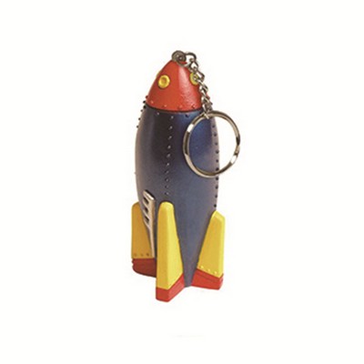 Rocket Shaped Stress Reliever w/Keychain