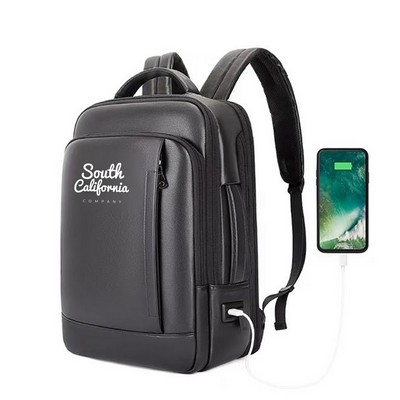 Black Genuine Leather Backpack