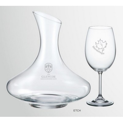 California Carafe & 4 Wine Glasses-Set 1 Etch*