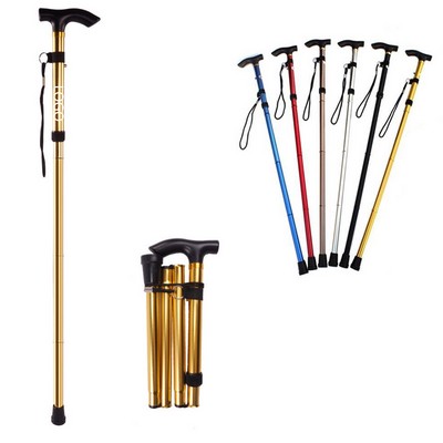 Outdoor Adjustable Folding Aluminum Alloy Alpenstock