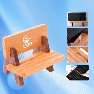 Wooden Bench Shaped Phone Stand