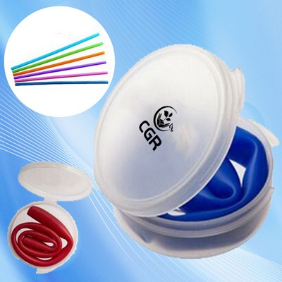 Eco-Friendly Portable Silicone Drinking Straw with Case