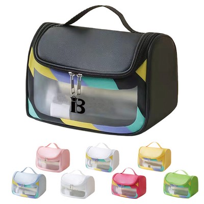 PVC/Pu Leather Clear Cosmetic Travel Bag