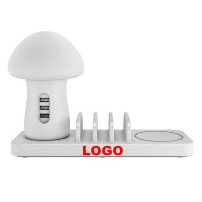 Mushroom Lamp Multi-Port Wireless Charger