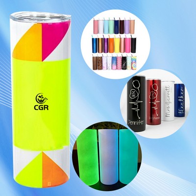 Personalized Slim Steel Tumbler Set with Transparent Cover