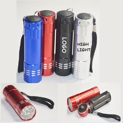 Mini Aluminum 9 Led Flashlight