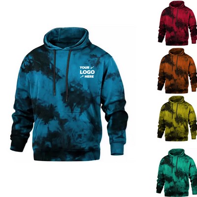 Tie Dye Drawstring Sports Hoodie Sweatshirt