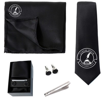 Men's Polyester Silk Necktie Gift Box Set