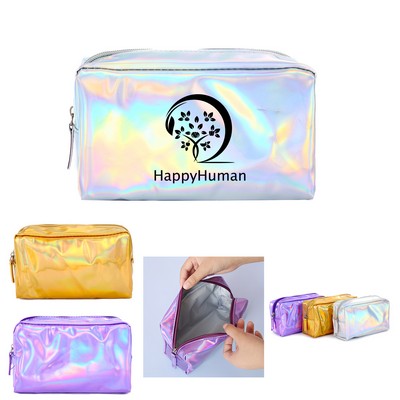 Holographic PU Travel Toiletry Bag