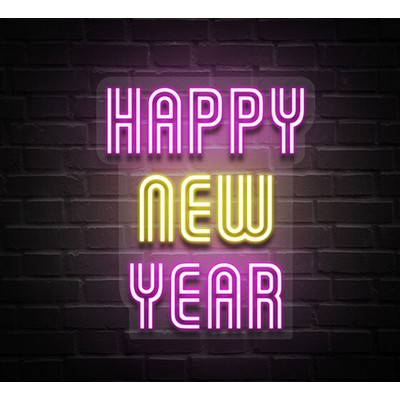 Happy New Year Bold Neon Sign (26 " x 32 ")