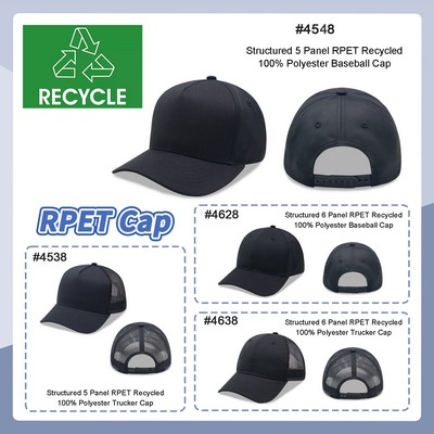 Recycled Baseball Cap 6 Panels Snapback Constructed