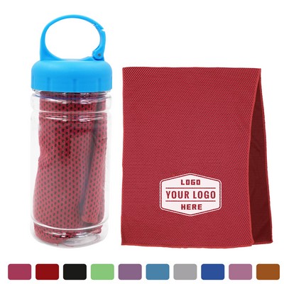 Microfiber Cooling Towel With Plastic Container