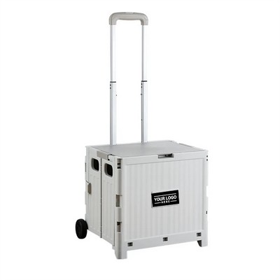 Compact Foldable Utility Trolley with Cover 2 Wheels 45L Capacity