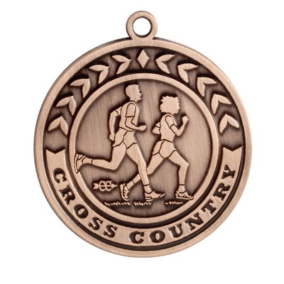 2" Cross Country Stock Die Cast Medal