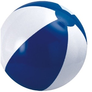 16" Alternating Blue and White Inflatable Beach Ball