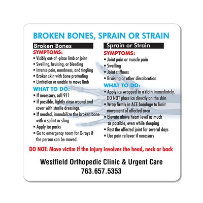 Health & Safety Laminated Broken Bones Magnet