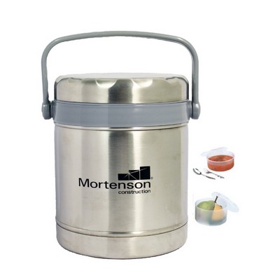 40 Oz. Stainless Steel Vacuum Thermal Lunch Box with 2 Bowls