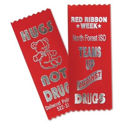 2"x5" Customized Drug Free Ribbons