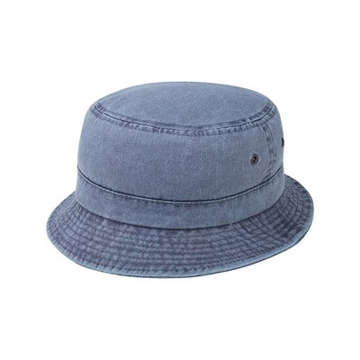 Pigment Dyed Twill Washed Bucket Hat w/ 8.5 Cm Crown