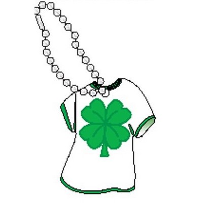 Four Leaf Clover Promotional T-Shirt Key Chain w/ Black Back (4 Square Inch)