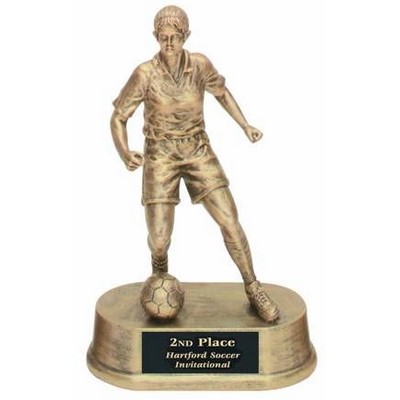 Soccer, Female Antique Gold Figures - 7-3/4"