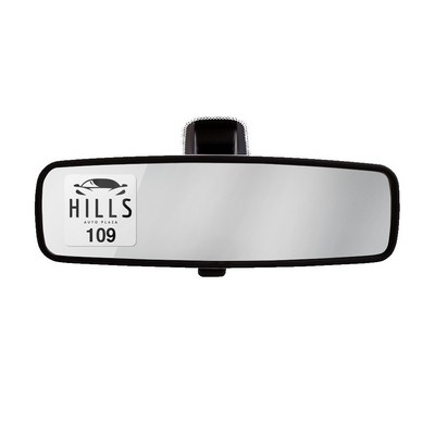 White Vinyl Mini Rear View Mirror Parking Permit Decal (1 3/4"x 1 3/4")