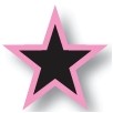 Windshield 5" Star Decals (Hot Pink & Black)