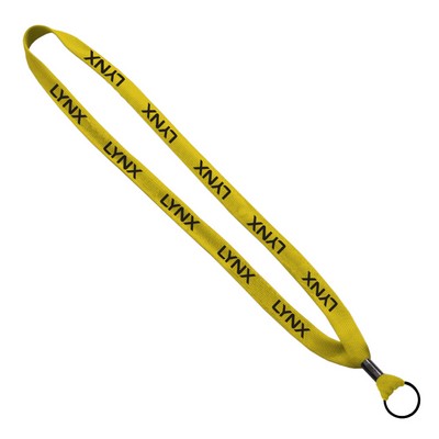 5/8" Polyester Shoelace Lanyard w/Metal Crimp & Split-Ring