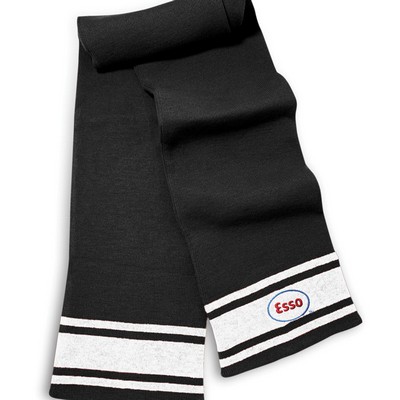 Searston Fine Knit Scarf w/Three Contrasting Stripes