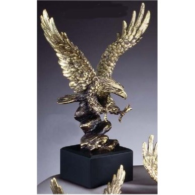 Elegant Gold Landing Eagle - Large (14" Tall)