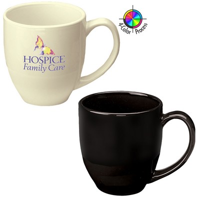 14oz Black Vitrified Bistro Mug (4 Color Process)