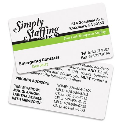 Standard Laminated Business Card (2"x3½")